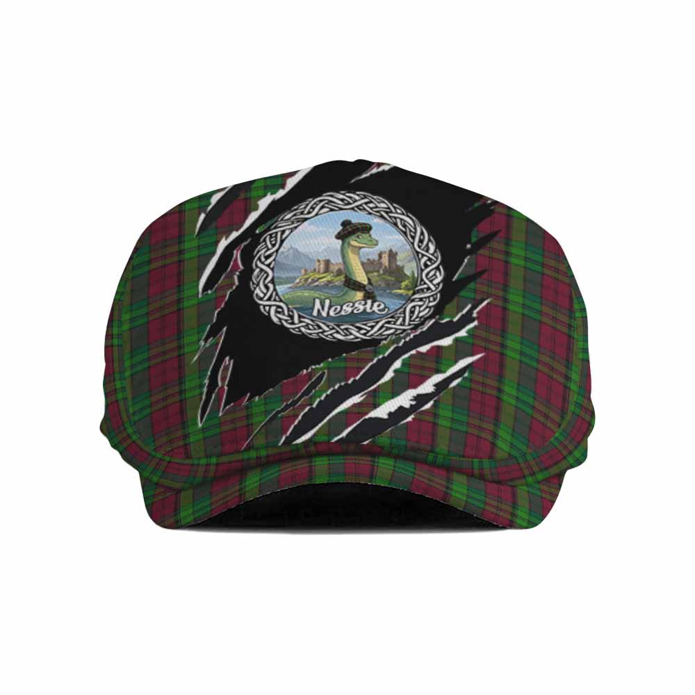 Pope of Wales Tartan Loch Ness Monster Flat Cap, Jeff Cap Celtic Knot Nessie Art