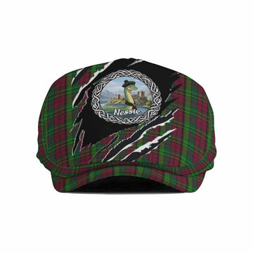 Pope of Wales Tartan Loch Ness Monster Flat Cap, Jeff Cap Celtic Knot Nessie Art