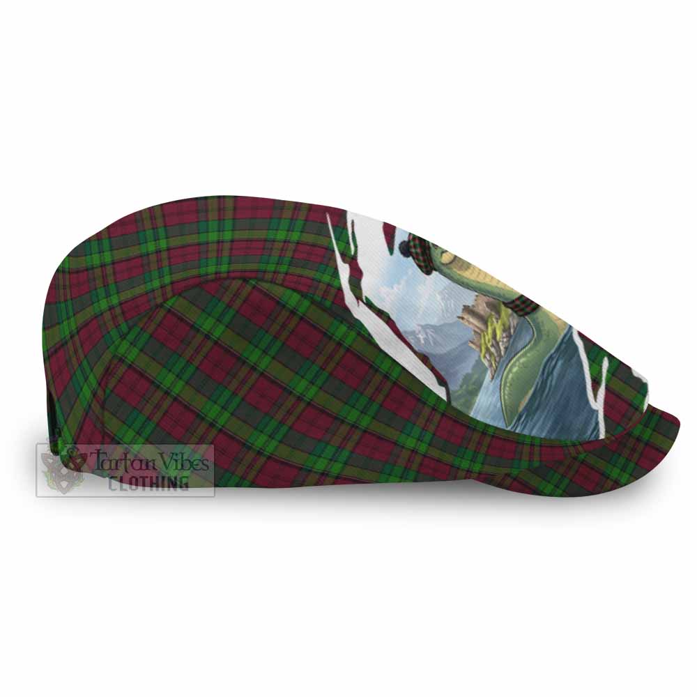 Pope of Wales Tartan Loch Ness Monster Scottish Heritage Art Flat Cap, Jeff Cap