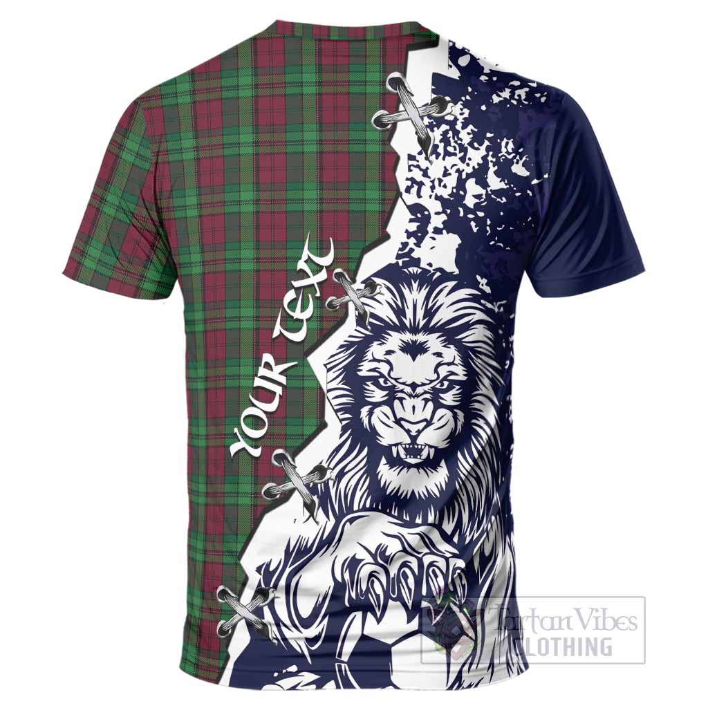 Pope of Wales Tartan Scottish T-Shirt Angry Lion With Soccer Ball Style