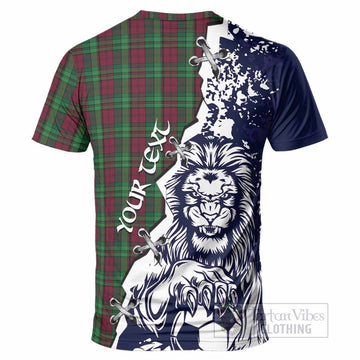 Pope of Wales Tartan Scottish T-Shirt Angry Lion With Soccer Ball Style