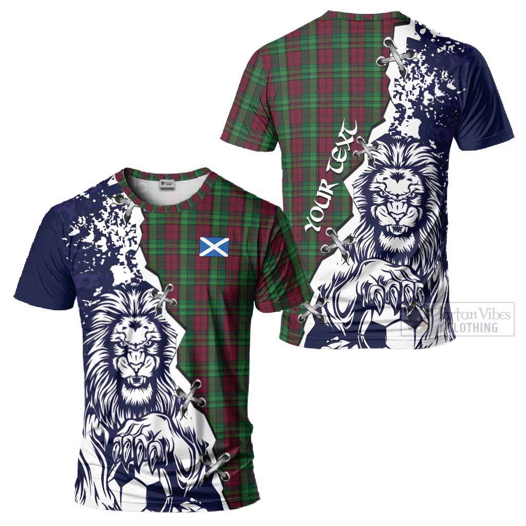 Pope of Wales Tartan Scottish T-Shirt Angry Lion With Soccer Ball Style