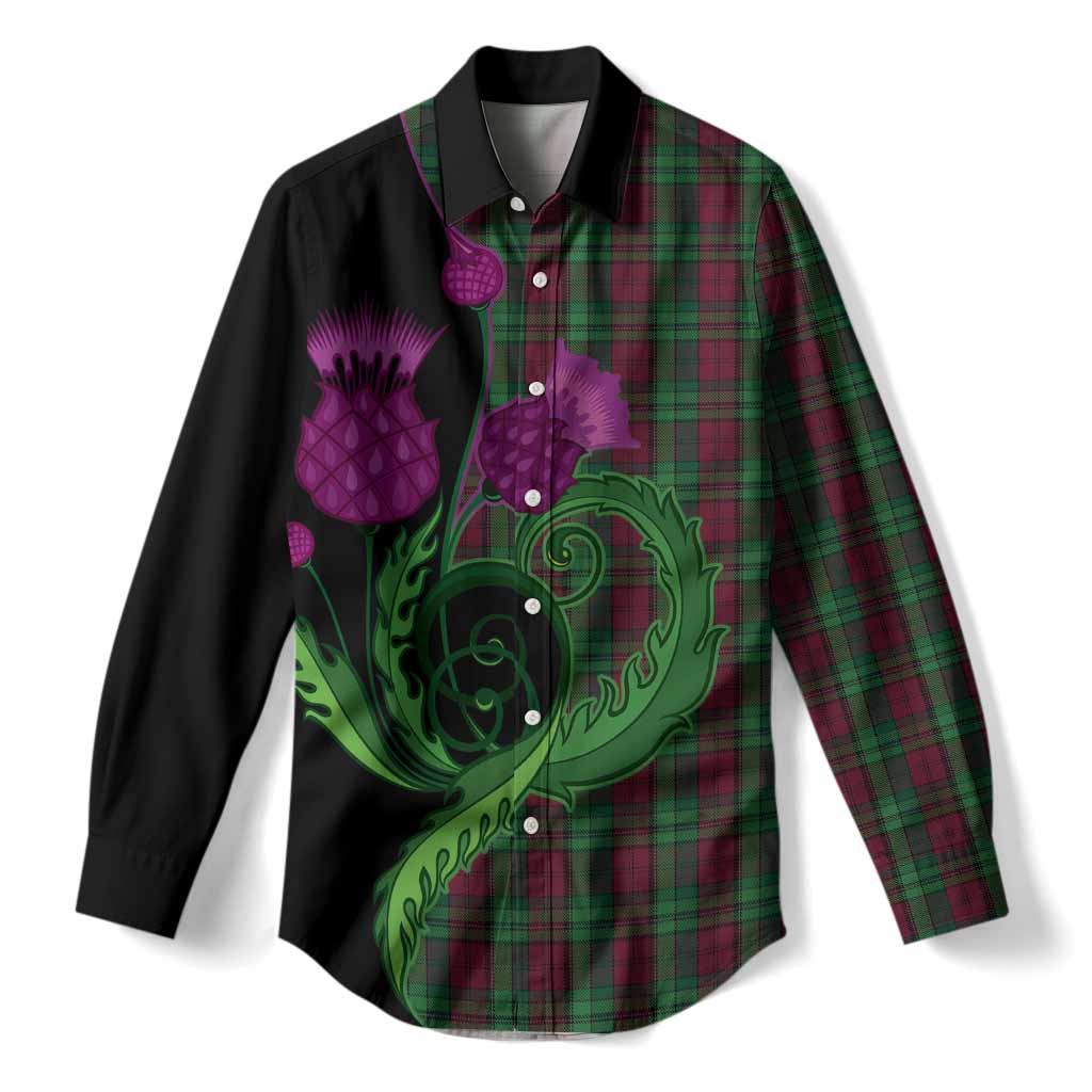 Pope of Wales Tartan Women Casual Shirt Traditional Scottish Thistle