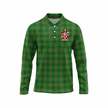 Porter Irish Clan Tartan Long Sleeve Polo Shirt with Coat of Arms