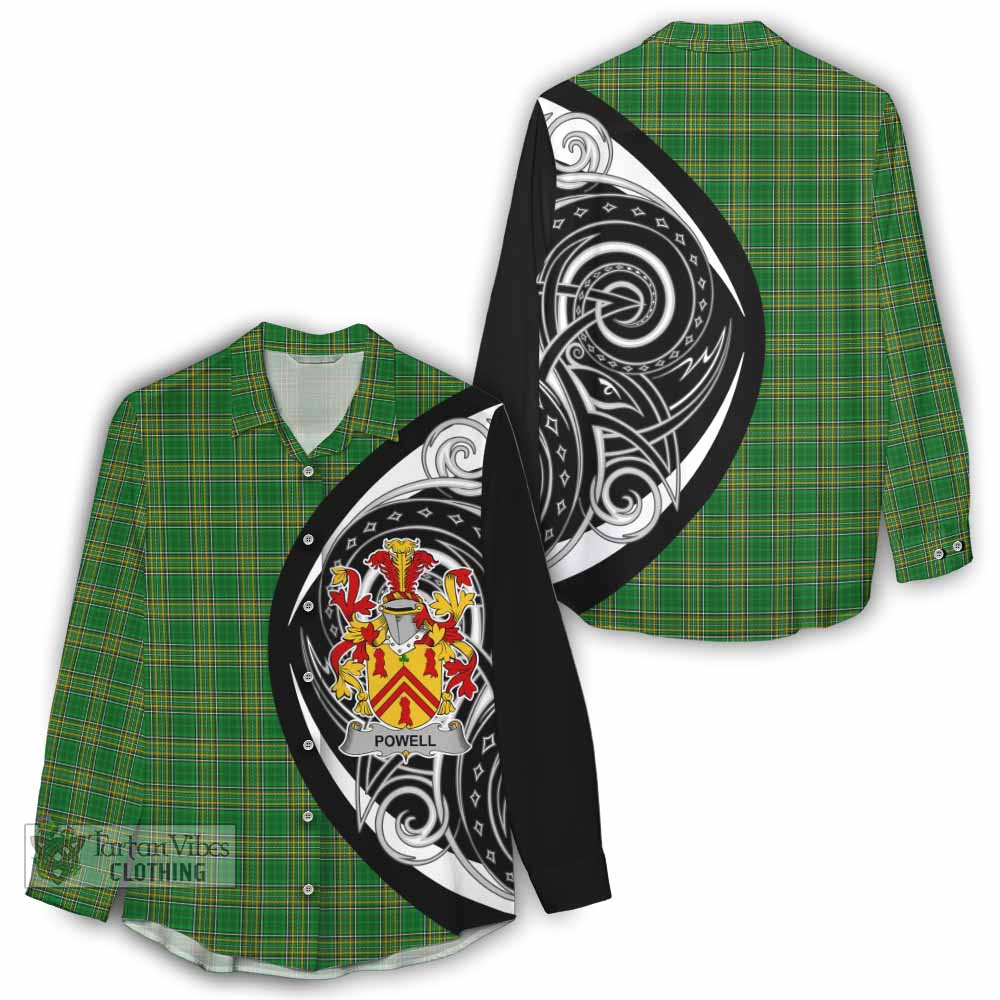 Powell Irish Clan Women's Casual Shirt Celtic Circle Style - Tartan Vibes Clothing
