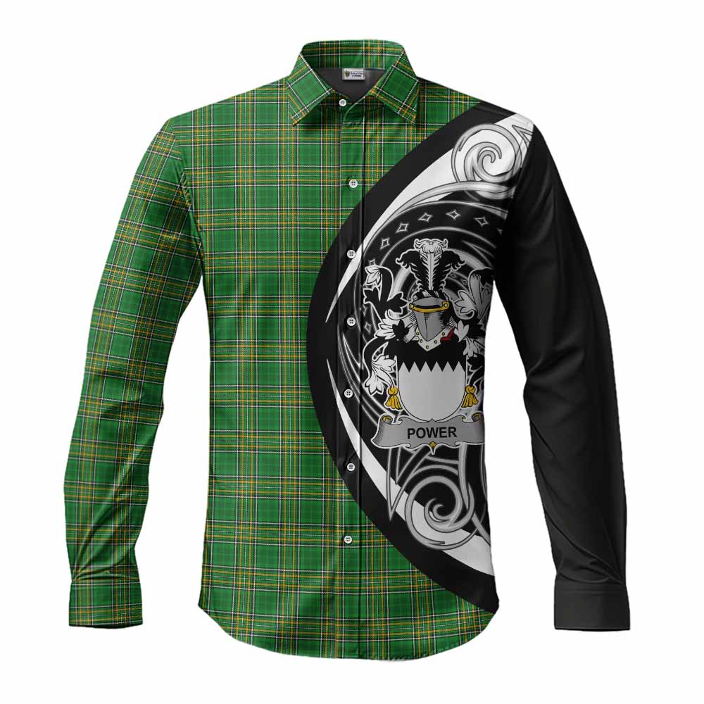 Power Irish Clan Long Sleeve Button Shirt Celtic Circle Style Men's Shirt S - Tartan Vibes Clothing