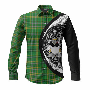 Power Irish Clan Long Sleeve Button Shirt Celtic Circle Style Men's Shirt S - Tartan Vibes Clothing