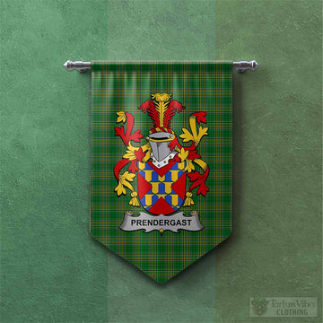 Prendergast Irish Clan Tartan Gonfalon, Tartan Banner with Coat of Arms