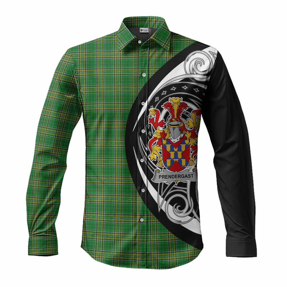 Prendergast Irish Clan Long Sleeve Button Shirt Celtic Circle Style Men's Shirt S - Tartan Vibes Clothing