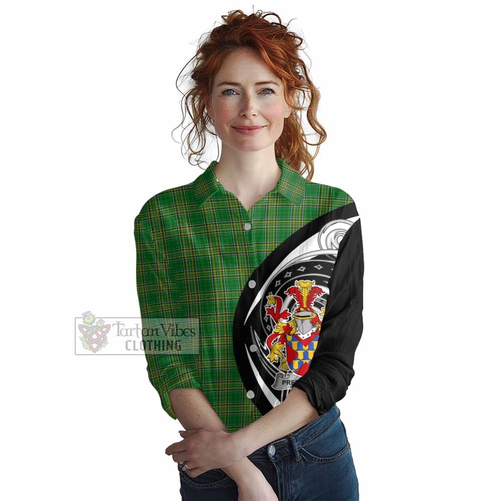 Tartan Vibes Clothing Prendergast Irish Clan Women's Casual Shirt Celtic Circle Style