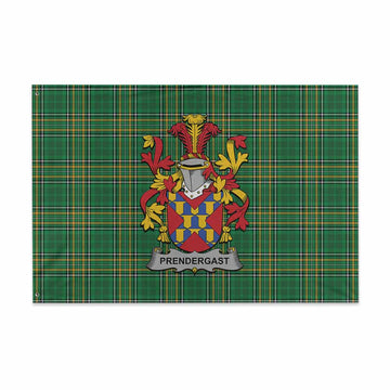 Prendergast Irish Clan Tartan House Flag with Coat of Arms