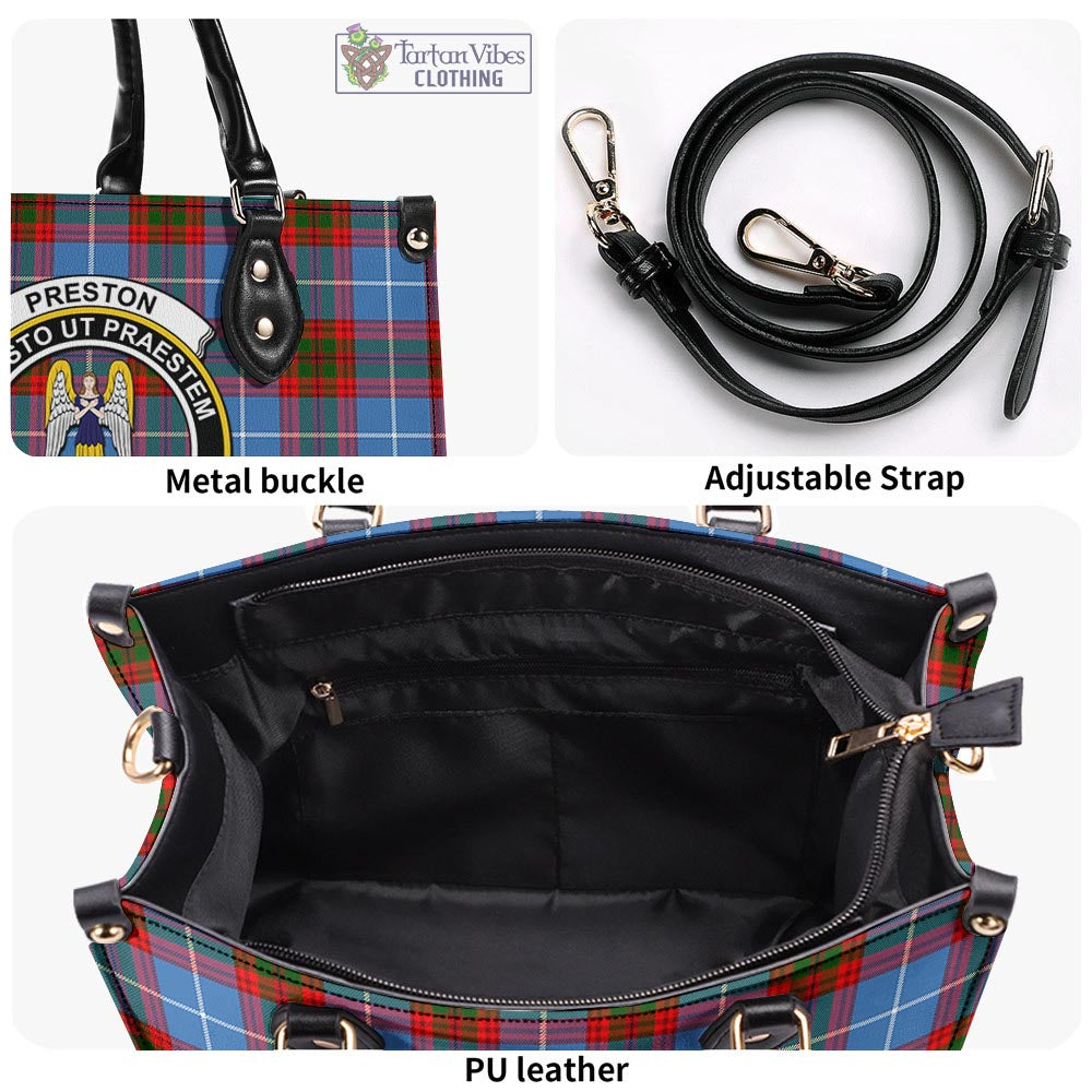 Preston Tartan Luxury Leather Handbags with Family Crest - Tartan Vibes Clothing