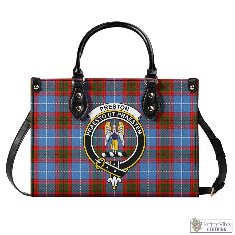 Preston Tartan Luxury Leather Handbags with Family Crest - Tartan Vibes Clothing