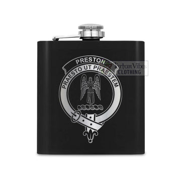 Preston Crest Hip Flask Set 7oz Black Stainless Steel with A Gift Box One Size 7oz - 2D-tartanvibesclothing