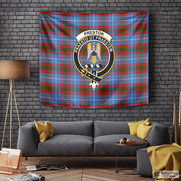 Preston Tartan Tapestry Wall Hanging and Home Decor for Room with Family Crest Tapestry - Tartan Vibes Clothing