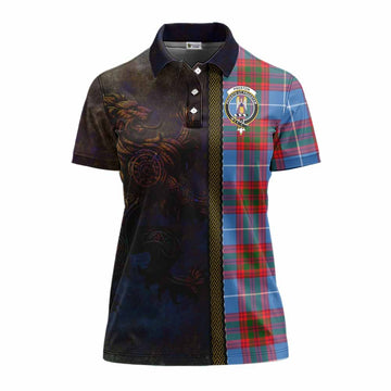 Preston Tartan Family Crest Women's Polo Shirt Alba Gu Brath Be Brave Lion Ancient Style Women - Tartan Vibes Clothing