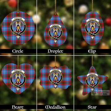 Preston Tartan Christmas Aluminium Ornament with Family Crest Aluminium - Tartan Vibes Clothing