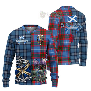 Preston Tartan Knitted Sweater Happy St. Andrew's Day Half Tartan Style Unisex - Tartan Vibes Clothing