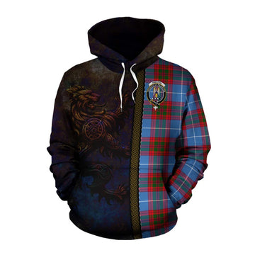 Preston Tartan Family Crest Cotton Hoodie Alba Gu Brath Be Brave Lion Ancient Style