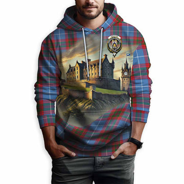 Preston Tartan Family Crest Hoodie with Scottish Ancient Castle Style Pullover Hoodie - Tartan Vibes Clothing