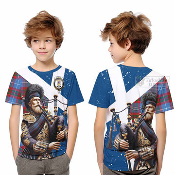 Preston Tartan Kid T-Shirt with Family Crest Scottish Bagpiper Vibes Youth XL Size14 - Tartan Vibes Clothing