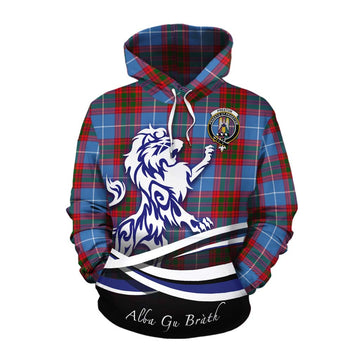 Preston Tartan Cotton Hoodie with Alba Gu Brath Regal Lion Emblem Pullover Hoodie XS - Tartan Vibes Clothing