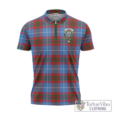 Preston Tartan Zipper Polo Shirt with Family Crest Unisex - Tartan Vibes Clothing