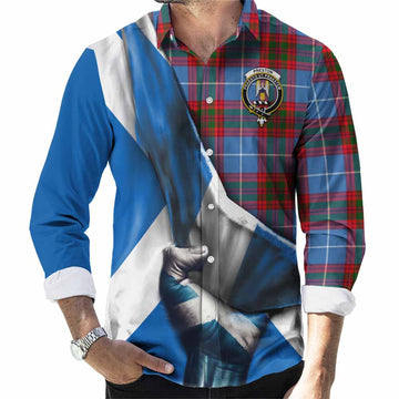 Preston Tartan Long Sleeve Button Shirt with Family Crest Scotland Patriotic Style Men's Shirt S - Tartan Vibes Clothing
