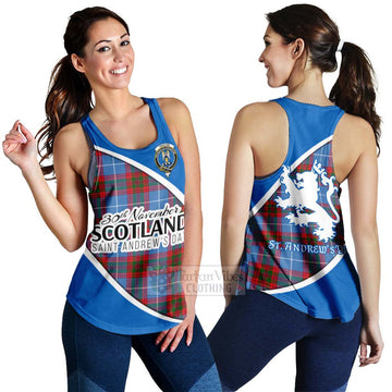 Preston Family Crest Tartan Women's Racerback Tanks Celebrate Saint Andrew's Day in Style 4XL - Tartan Vibes Clothing