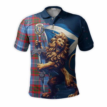 Preston Tartan Family Crest Men's Polo Shirt with Scottish Majestic Lion Kid - Tartan Vibes Clothing