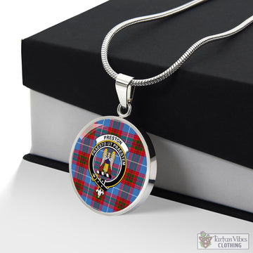 Preston Tartan Circle Necklace with Family Crest Luxury Necklace (Silver) No - Tartan Vibes Clothing