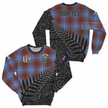 Tartan Vibes Clothing Preston Crest Tartan Sweatshirt with New Zealand Silver Fern Half Style