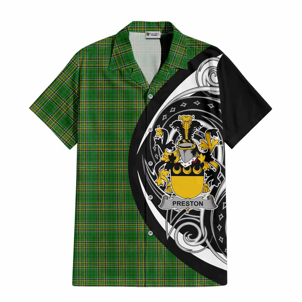 Tartan Vibes Clothing Preston Irish Clan Short Sleeve Button Shirt Celtic Circle Style