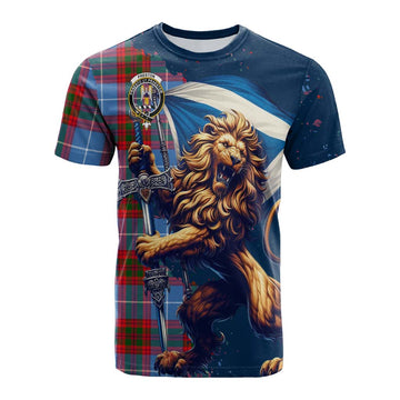 Preston Tartan Family Crest Cotton T-shirt with Scottish Majestic Lion Kid's Shirt - Tartan Vibes Clothing