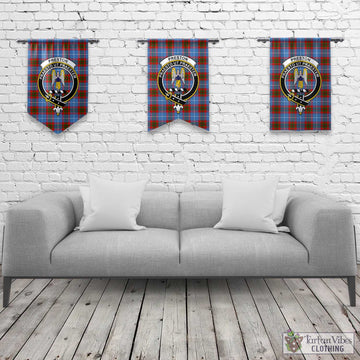 Preston Tartan Gonfalon, Tartan Banner with Family Crest Rectangle - Tartan Vibes Clothing