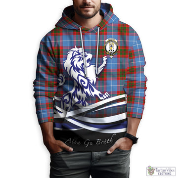 Preston Tartan Hoodie with Alba Gu Brath Regal Lion Emblem