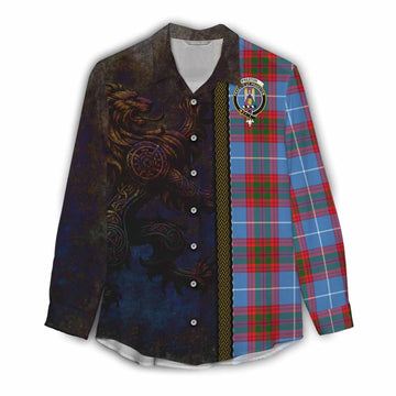 Preston Tartan Family Crest Women's Casual Shirt Alba Gu Brath Be Brave Lion Ancient Style Female - Tartan Vibes Clothing