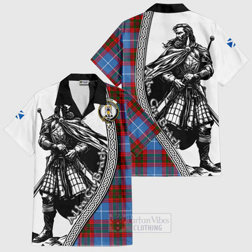 Preston Tartan Clan Crest Hawaiian Shirt with Highlander Warrior Celtic Style Kid - Tartan Vibes Clothing
