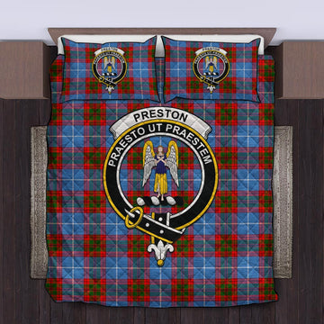 Preston Tartan Quilt Bed Set with Family Crest King - Tartan Vibes Clothing