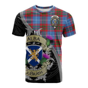 Tartan Vibes Clothing Preston Tartan Family Crest Cotton T-shirt Lion Rampant Royal Thistle Shield Celtic Inspired