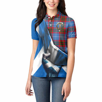 Preston Tartan Women's Polo Shirt with Family Crest Scotland Patriotic Style Women - Tartan Vibes Clothing