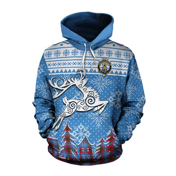 Preston Clan Christmas Cotton Hoodie Celtic Reindeer Style Pullover Hoodie XS - Tartan Vibes Clothing