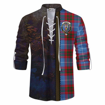 Preston Tartan Family Crest Ghillie Kilt Shirt Alba Gu Brath Be Brave Lion Ancient Style