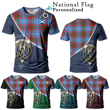 Preston Tartan T-Shirt with Personalised National Flag and Family Crest Half Style Kid's Shirt - Tartan Vibes Clothing