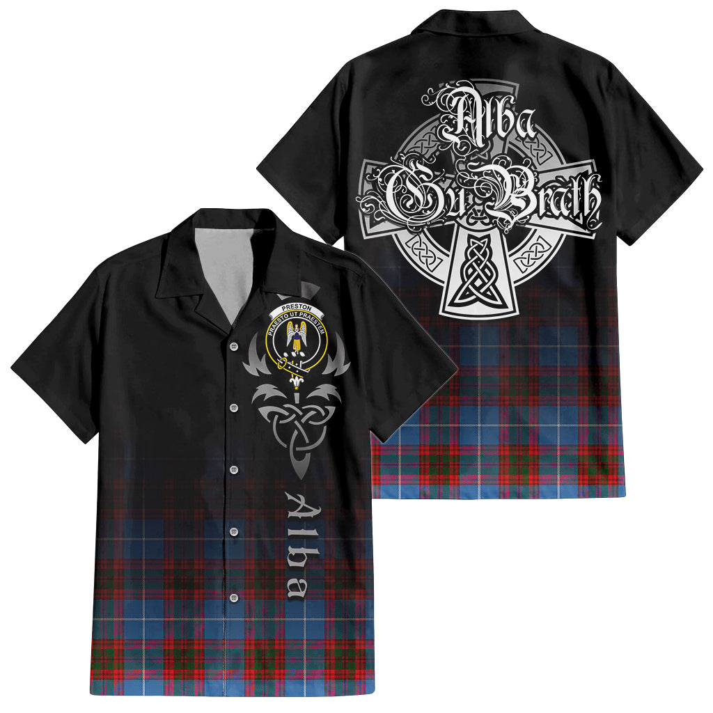 Preston Tartan Hawaiian Shirt Shirt Featuring Alba Gu Brath Family Crest Celtic Inspired Kid - Tartan Vibes Clothing