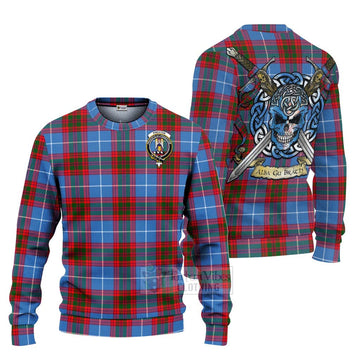 Preston Tartan Ugly Sweater with Family Crest Celtic Skull Style Unisex - Tartan Vibes Clothing