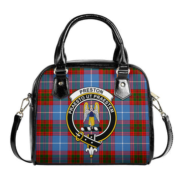 Preston Tartan Shoulder Handbags with Family Crest