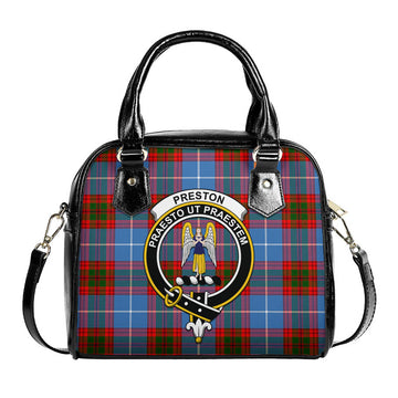 Preston Tartan Shoulder Handbags with Family Crest One Size 9*21*24 cm (3.54*8.27*9.45 inches) - Tartan Vibes Clothing