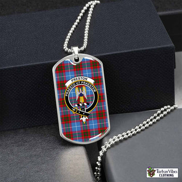 Tartan Vibes Clothing Preston Tartan Dog Tag Necklace with Family Crest