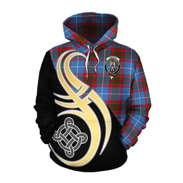 Preston Tartan Cotton Hoodie with Family Crest and Celtic Symbol Style Pullover Hoodie XS - Tartan Vibes Clothing